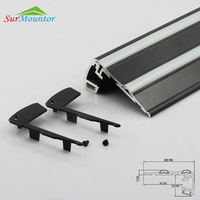 Profil d'escalier LED S002 pour cinéma, profil en aluminium pour éclairage avec lumière bleue