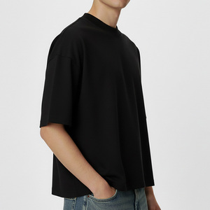 Camiseta Retro de Corte Cuadrado y Holgado, de Manga Corta, con Efecto Desgastado, <span class=keywords><strong>para</strong></span> Hombres Bajos y Corpulentos - Product Image 2