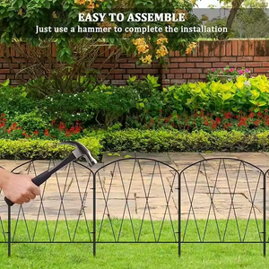 Garten-Metallzaun, rostfrei, faltbar, Tierzaun, strapazierfähiger Eisenzaun, Blumenbeet-Umrandung für Hof, Hundezäune im Freien - Product Image 5