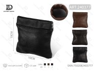 Portamonete in vera pelle, mini portafoglio compatto con chiusura a cerniera, unisex, per l'uso quotidiano - Product Image 1