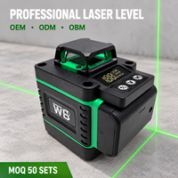 Niveau laser vert professionnel 4D 16 lignes 360 degrés, auto-nivelant, outil de pose pour l'installation de carrelage mural, de sol, de plafond et d'armoires