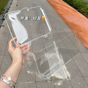 Transparent Flip Top <b>Storage</b> Box With Lid Dustproof <b>Acrylic</b> Cosmetic Organizer For Desktop Home Use - Product Image 2