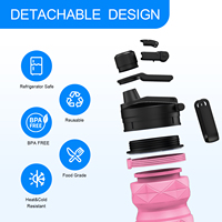 Bouteilles d'eau pliables 760ml Bouteille d'eau de sport portable Bouteilles d'eau en silicone réutilisables pour les sports de voyage