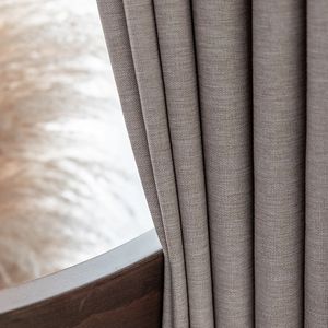 Premium çift taraflı keten bak perde kumaşı 280-320cm genişlik 70-75% karartma yumuşak perdelik tekstil pencere tedavi toptan - Product Image 2