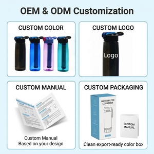 <span class=keywords><strong>Bouteille</strong></span> filtrante à eau pour extérieur avec paille filtrante remplaçable, purificateur UF 3 étapes, Tritan sans BPA, pour la randonnée, le camping et les situations d'urgence - Product Image 2