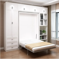 Lits pliants multifonctionnels modernes personnalisables, gain de place, armoire murale cachée, lit Murphy en bois antique, ensemble de chambre à coucher