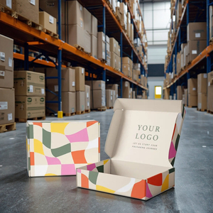 Cajas de embalaje corrugado biodegradables personalizadas de gama alta Logotipo del fabricante Relieve en color para envío Correo de ropa - Product Image 1