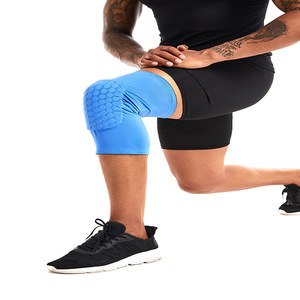 Chaussettes de compression sans pieds en nid d'abeille pour le basketball, le cyclisme, le football, le volleyball, l'entraînement, avec protection des genoux et des jambes - Product Image 2