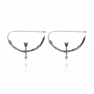 Oak <b>Bow</b> And Arrow Vintage Earrings Oxidized Handcrafted Wholesale Elegant Stylish 925 Sterling Silver Jewelry - Product Image 2