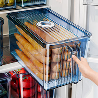 Conteneur de rangement pour réfrigérateur, bac organisateur pour réfrigérateur, conteneur alimentaire en plastique avec protection antibactérienne aux ions d'argent