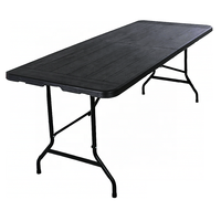 Table pliante rectangulaire en HDPE noir de haute qualité pour Tables et chaises de banquet de mariage pour événements