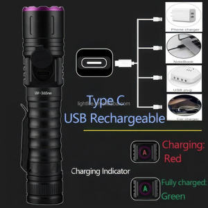 Linterna UV Recargable Zoom 365/395nm, Luz Negra para Detectar Orina de Mascotas, Tinea en Gatos y Perros, Escorpiones y Dinero Falso - Product Image 4
