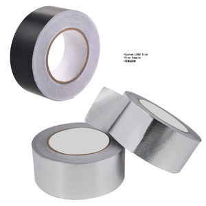 Vente chaude résistance aux hautes températures barrière électrique renforcée <span class=keywords><strong>ruban</strong></span> de papier d'aluminium noir argenté pour conduits d'<span class=keywords><strong>échappement</strong></span> de ventilation de sécheuse - Product Image 1