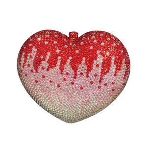 Heart Shape Crystal Evening Bag for Women Glitter Mini Rhinestones <b>Clutch</b> Purse <b>Wedding</b> Party Shoulder Bag - Product Image 2