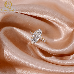 แหวนเพชรทรงมาร์คีส์เพาะเลี้ยงในห้องปฏิบัติการ รับรองโดย IGI ทองคำขาว 18K สี D ความสะอาด VVS1 สไตล์หรูหรา ของขวัญเครื่องประดับแต่งงานสำหรับเธอ - Product Image 2