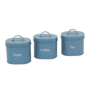 Food Grade Metal Storage Jar Kitchen Food Storage Containers Set Sugar Coffee Tea Canister Set For The Kitchen Storage With Lid