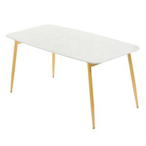 Mesas de Comedor Rectangulares <span class=keywords><strong>Ginza</strong></span> de 8 Plazas, de Metal y Piedra, Estilo Italiano Moderno, Mesas de Lujo con Cubierta de Mármol, Mesa de Comedor Laminada - Product Image 3