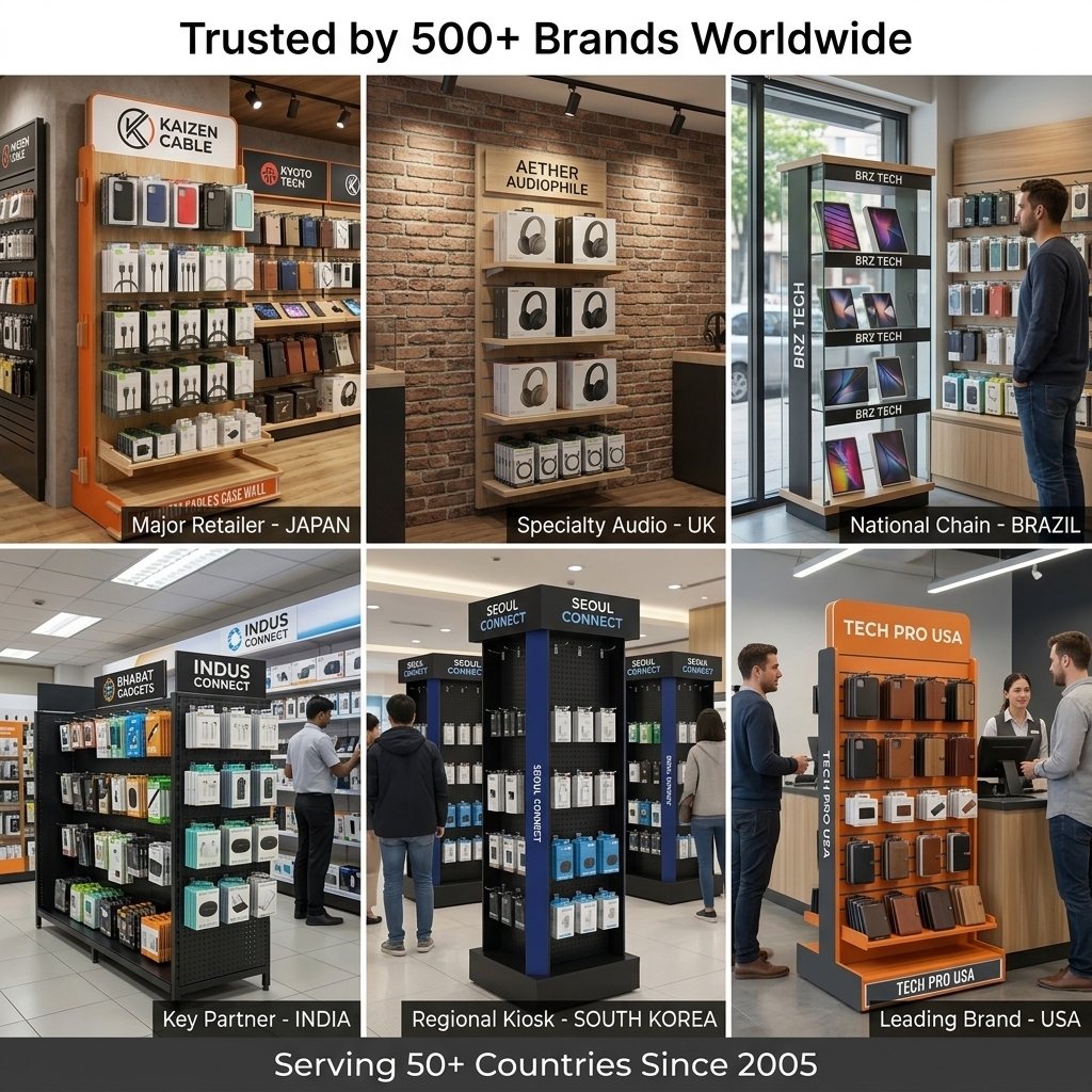 Custom Modern for Metal Retail Display Rack with Easy Assembly for Consumer Electronics Accessories Phone Chargers & Cables — view 6