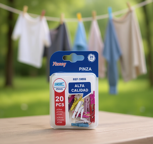 Pioney Mollette per bucato in legno da 25 mm, colorate, 20 pezzi, per lavanderia - Product Image 2