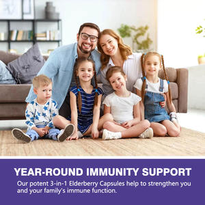 ผลิตภัณฑ์เสริมอาหารจากผลไม้ชนิด Elderberry ช่วยสนับสนุนการทำงานของระบบภูมิคุ้มกันที่ดีต่อสุขภาพและช่วยปกป้องแคปซูลเอลเดอร์เบอร์รี่ระบบประสาท - Product Image 6
