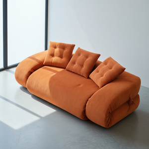 Canapé modulaire compressé sans structure en tissu, coloré, en velours côtelé, rembourré en éponge, pour une personne - Product Image 3