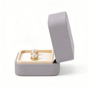 กล่องใส่ต่างหูแบบติดหู กล่องโชว์เครื่องประดับหนังเทียมแบบมีบานพับสั่งทำพิเศษ พร้อมแผ่นกำมะหยี่  ปั๊มโลโก้ตามสั่ง ราคาขายส่ง - Product Image 5