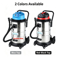 Aspirateur industriel humide et sec haute puissance 50L, portable, en acier inoxydable, pour chantier, atelier, hôtel