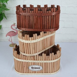 Handmade Farmhouse Garden Ornaments Decorative Planter Box Rustic Wooden <b>Herb</b> Tray Flower <b>Pots</b> - Product Image 3