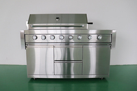 Barbecue à gaz sans fumée avec allumage piézoélectrique, en acier inoxydable 304, compatible GPL/gaz naturel, idéal pour la cuisine et les fêtes en extérieur