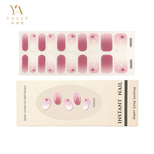 Pegatinas de uñas de gel semicurado Rosa degradado natural Envoltura de uñas de gel UV 3D de larga duración - Product Image 5