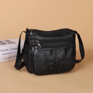 Vintage Washed PU Leather <b>Ladies</b> Shoulder <b>Bag</b> Fashion Luxury <b>Ladies</b> <b>Messenger</b> <b>Bag</b> Multi layered practical women's <b>bag</b> - Product Image 5