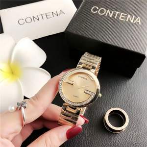 Relojes personalizados con logotipo, reloj de cuarzo con brazalete de acero inoxidable y cristal para mujer, reloj de plata para dama. - Product Image 2