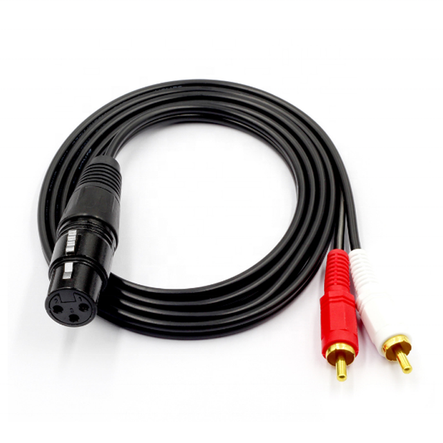 2 in 1 Xlr Cable Male to RCA Coaxial Cable Spool Xlr to Rca Audio Cable