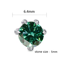 Vente en gros de bijoux de piercing en titane ASTM F136, avec griffe de dragon en zircone cubique, embout à filetage interne, boucles d'oreilles à dos plat, bijoux de piercing tendance