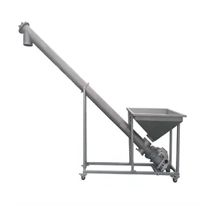 Auger Conveyor Design DZJX Stainless Steel Food Grade Sugar Salt Chemical Powder Auger Conveyor With Hopper Carbon Steel Screw Conveyor For Sludge