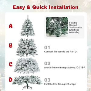 High Quality 6ft 7ft 12ft Artificial Snow Flocked White Christmas <strong>Trees</strong> Standing <strong>Base</strong> for Indoor Home Decor - Product Image 6