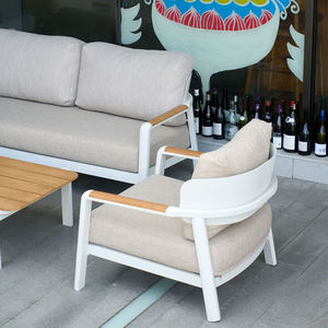 Mili Hiện Đại Ngoài Trời Chất Lượng Cao Tếch Sofa Đơn Mây Gỗ Vải Cho Sân Vườn Patio Giải Trí - Product Image 4