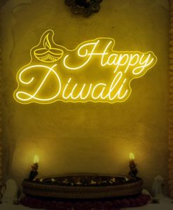 ป้ายไฟเทศกาลดีวาลีรูปโคมน้ำมัน ไฟ LED ตกแต่งรูปพระ<span class=keywords><strong>พิฆเนศ</strong></span> เทศกาลดีวาลี <span class=keywords><strong>พระ</strong></span>เจ้าฮินดู เทศกาลแห่งแสงสว่าง - Product Image 2