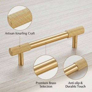 Антикварная ручка из цельной латуни с бронзовым покрытием, золотистая сетчатая латунная ручка для шкафов и гардеробов - Product Image 3