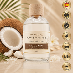 Difusor de Aroma de Coco de Marca Privada 100ml OEM |   Ambientador Mikado para el Hogar |   España UE - Product Image 3
