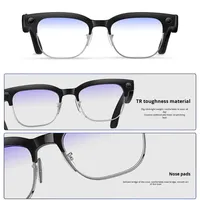 Nouvelles lunettes intelligentes anti-lumière bleue avec IA, caméra vidéo 1080P anti-vibration, étanches IPX-6, chargement magnétique, application de traduction vocale