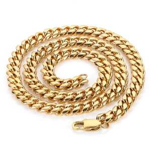 Cadenas Cubanas De Oro 4/5/6/7/8/9 MM Hip Hop collar De Acero inoxidable joyería cadena De eslabones cubanos collar De hombre chapado en oro - Product Image 6