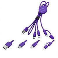 Kabel Pengisi Daya Multi 3 in 1, Kabel Charger Ganda, Kabel Pengisi Daya USB dengan Logo Menyala untuk Ponsel/IP/Galaxy/PS/iPad