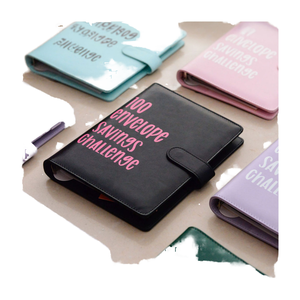 Caliente 100 ahorro desafío A5 organizador cuaderno PU cuero presupuesto planificador con dinero en efectivo relleno sobres Carpeta para regalo tamaño A4 - Product Image 4