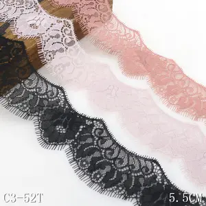 Hot Sale Narrow Vintage 5CM Border Lace Material Eyelash Lace Trim Chantilly Lace Fabric