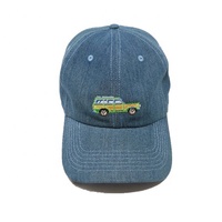 Casquette de baseball personnalisée à 6 panneaux, motif drapeau américain bleu marine, point d'aiguille