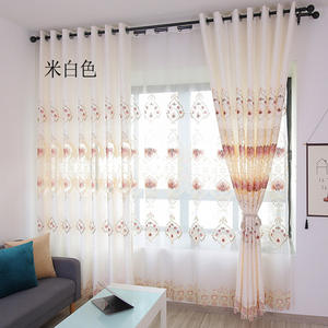 <span class=keywords><strong>Pas</strong></span> <span class=keywords><strong>cher</strong></span> en gros luxe motifs de broderie florale pure tulle fenêtre porte rideau ensemble salon chambre - Product Image 6