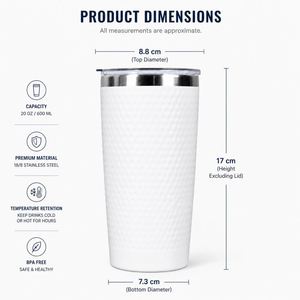Mug de voyage isotherme en acier inoxydable de 20 oz avec couvercle anti-fuite, personnalisable avec logo, idéal pour le golf, cadeau parfait pour la fête des pères - Product Image 2