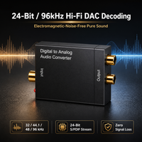 Convertisseur audio numérique vers analogique coaxial optique, alimenté par USB, DAC SPDIF Toslink vers adaptateur analogique pour TV et home cinéma