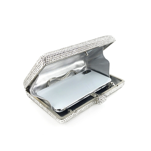 OC3918 <span class=keywords><strong>Pochette</strong></span> Rettangolare con Cristalli Scintillanti e Motivo a Lettere, con Catena a Tracolla Rimovibile per Occasioni Speciali - Product Image 6